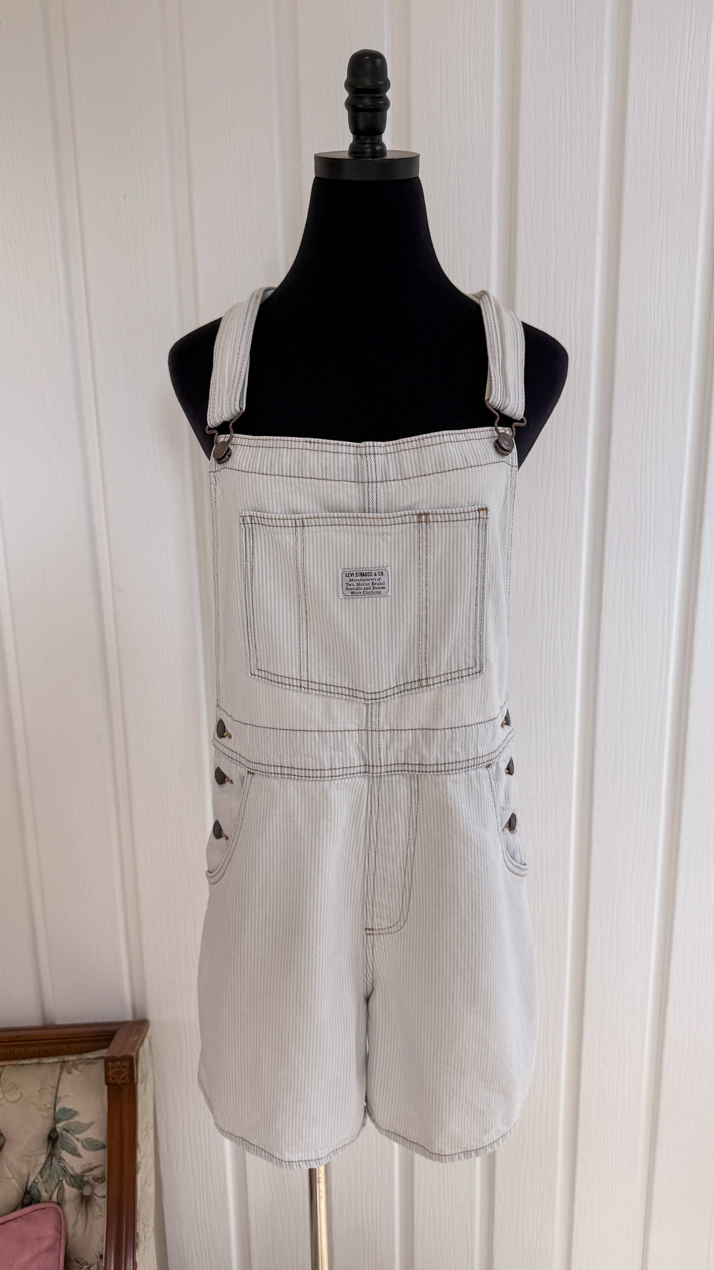 Salopette-shorts en jeans rayé Levis- x-large