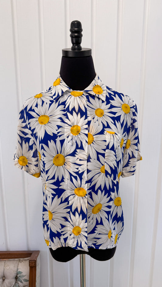 Chemisier manches courtes marguerites- small