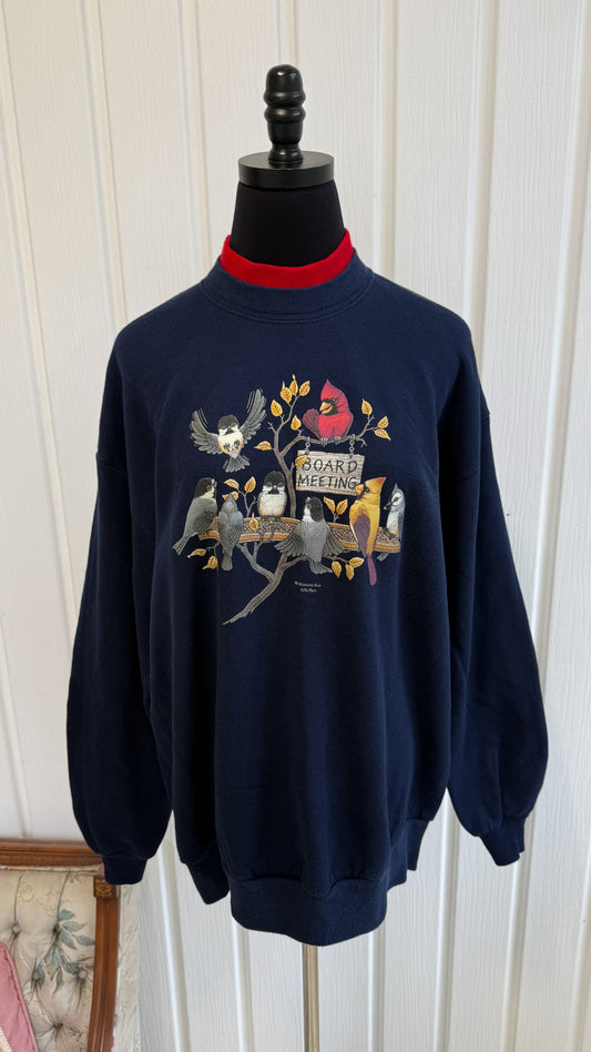 Chandail crewneck marine oiseaux - large et x-large