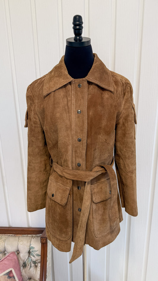 Manteau en suède brun- small