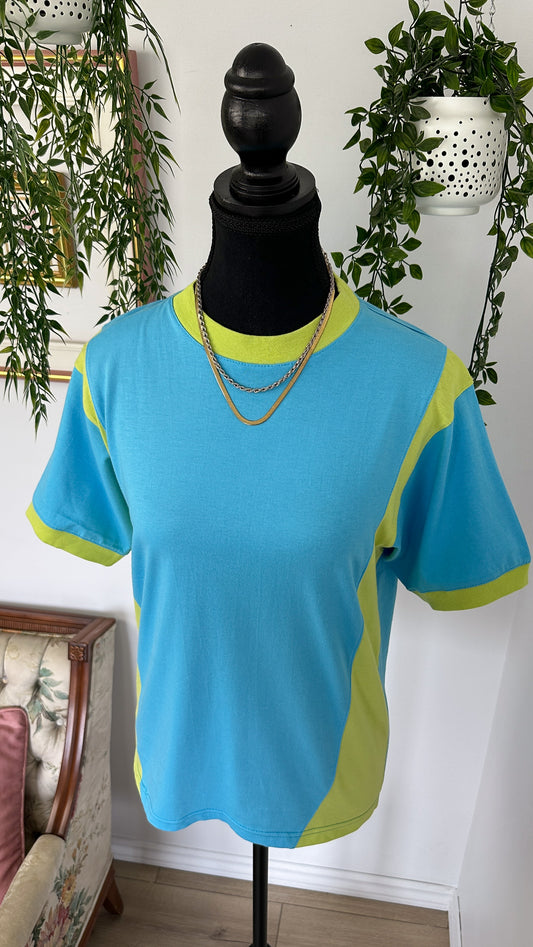 Blue and green t-shirt - small