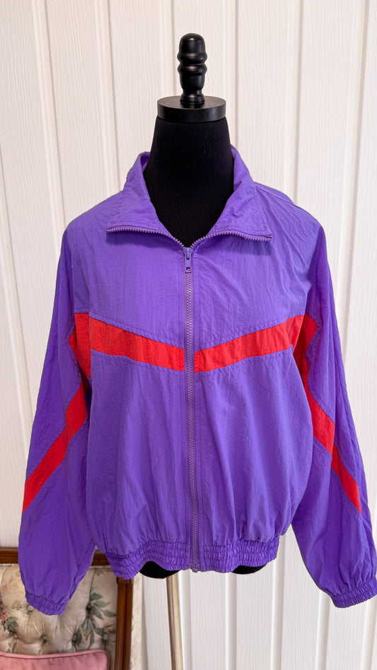 Purple and red windbreaker coat - medium