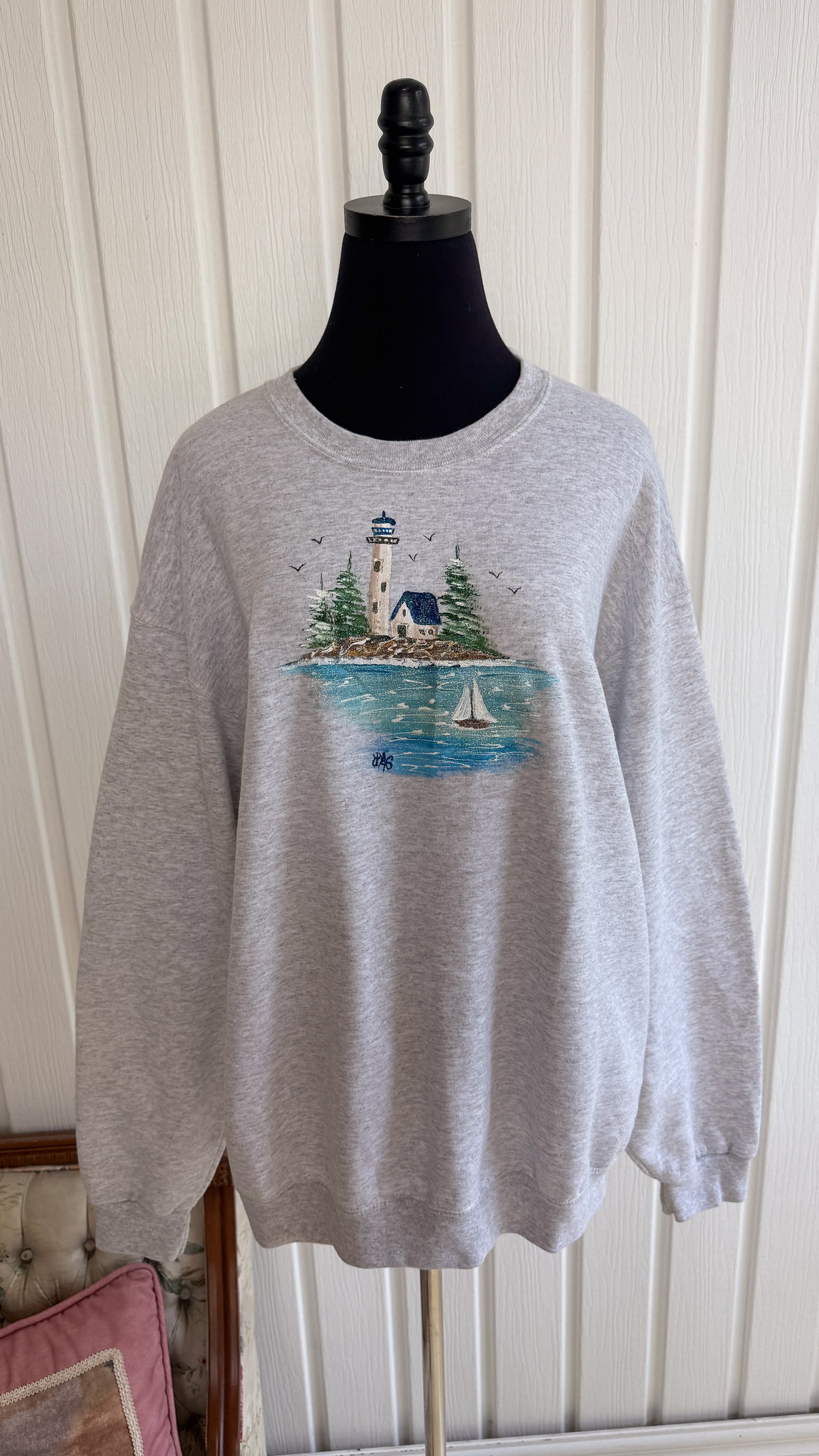 Chandail crewneck gris voilier- x-large