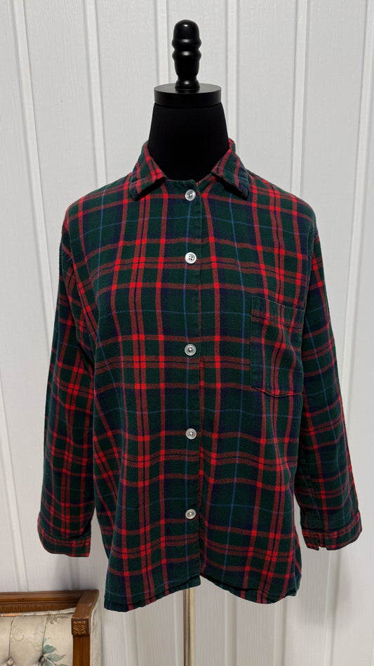 Chemisier vert carreauté LL Bean- large