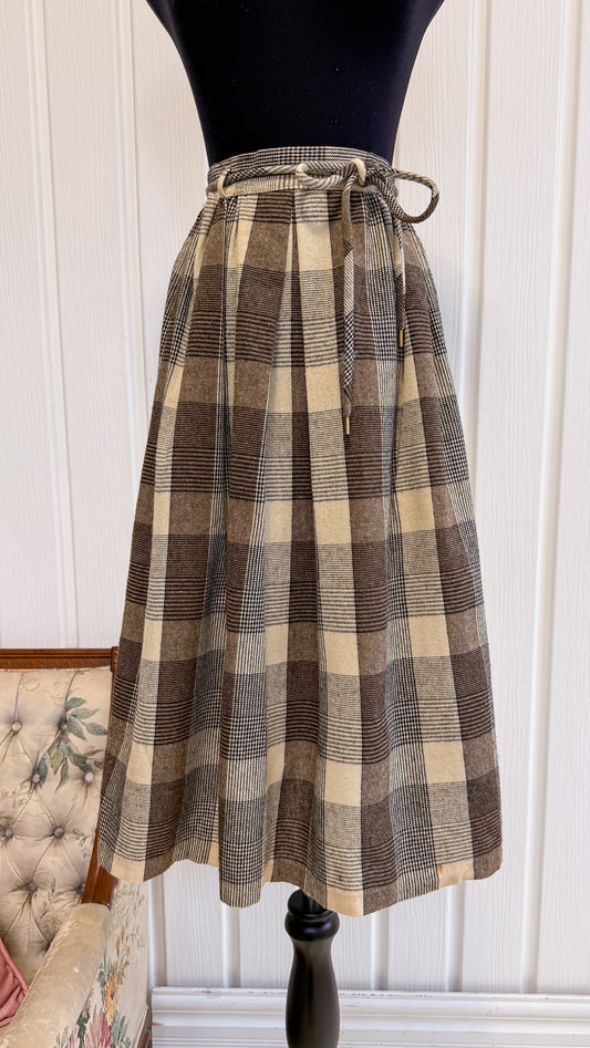 Jupe en lainage beige et brune- small