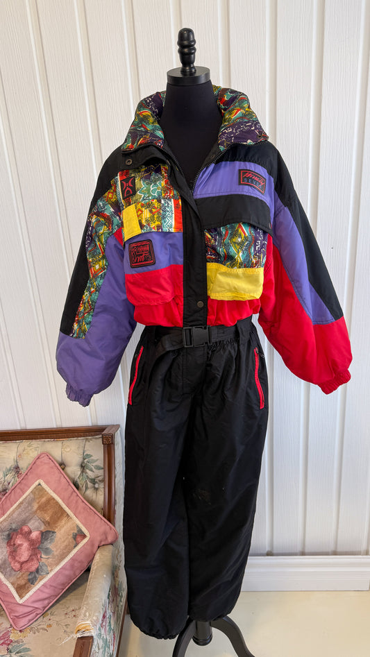 Onepiece hiver noir à motifs- large