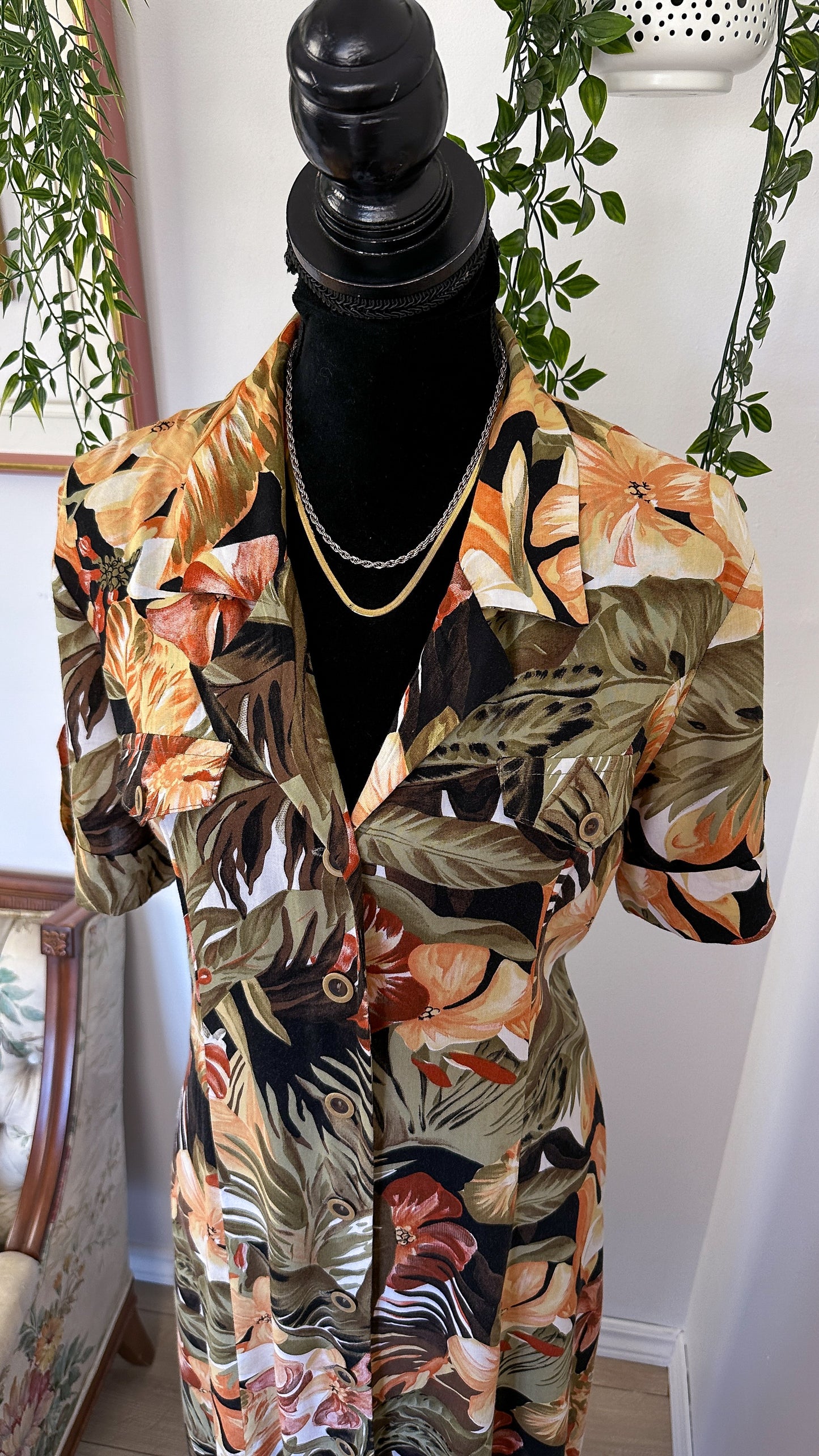 Tropical floral dress - medium