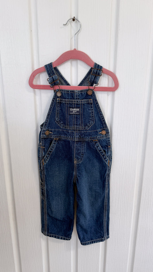 Children's - Oshkosh dark denim overalls - 18m and 24m