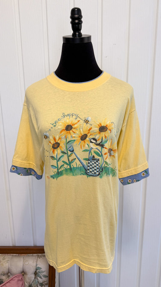 T-shirt jaune tournesols- small