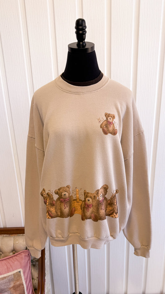 Chandail beige oursons- x-large