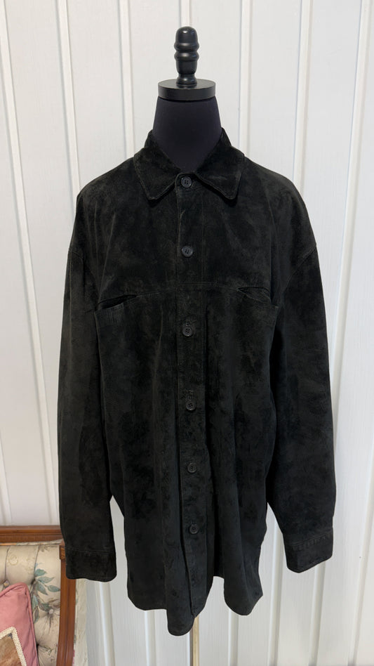 Manteau en suede noir - x-large