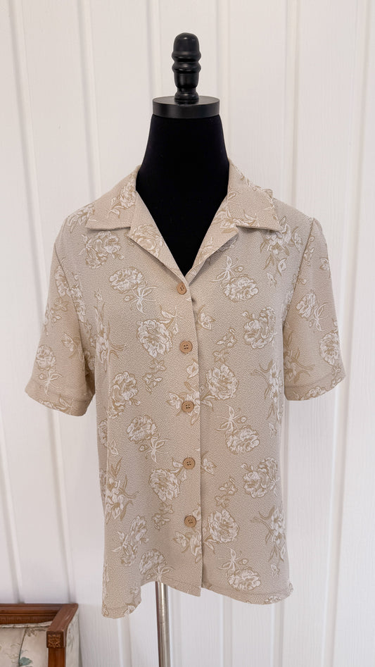 Chemisier beige fleuris- medium