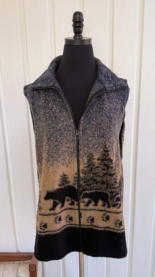 Veste sans manche en polar ours- large