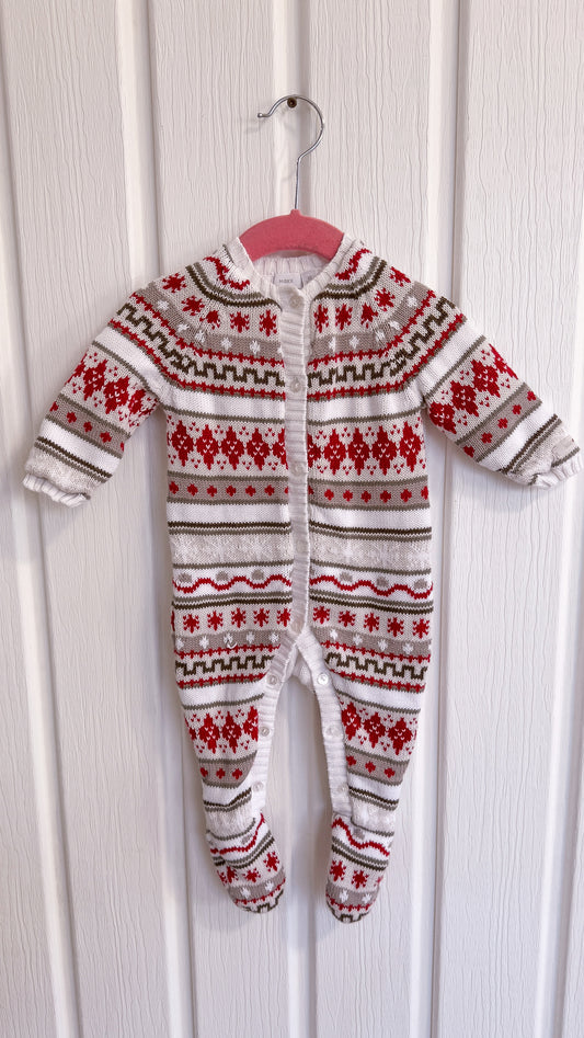 Kids - Patterned Knit Jumpsuit - 6-9m
