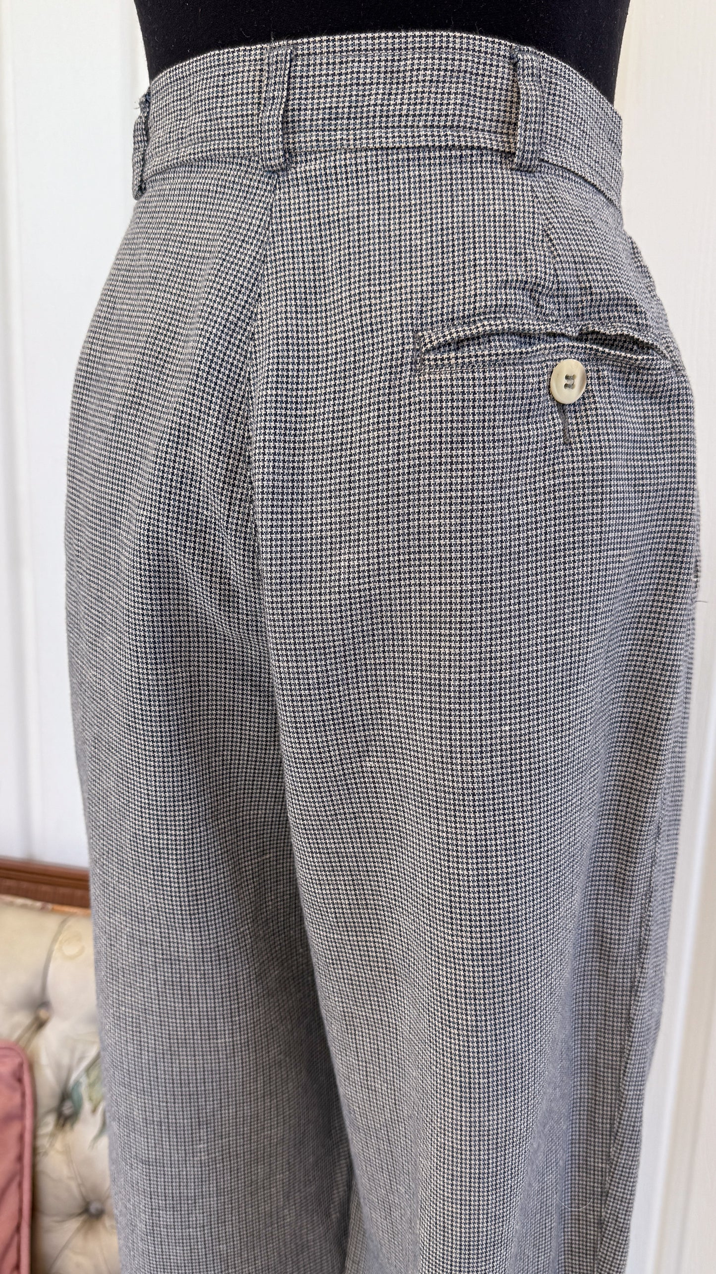 Pantalons carreauté noir,bleu et blanc-small