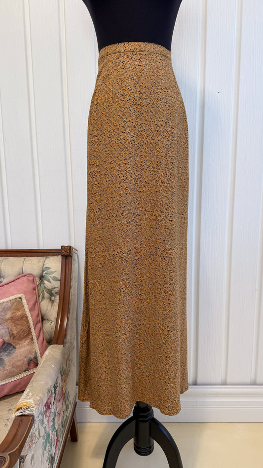 Jupe motifs feuilles beige- medium