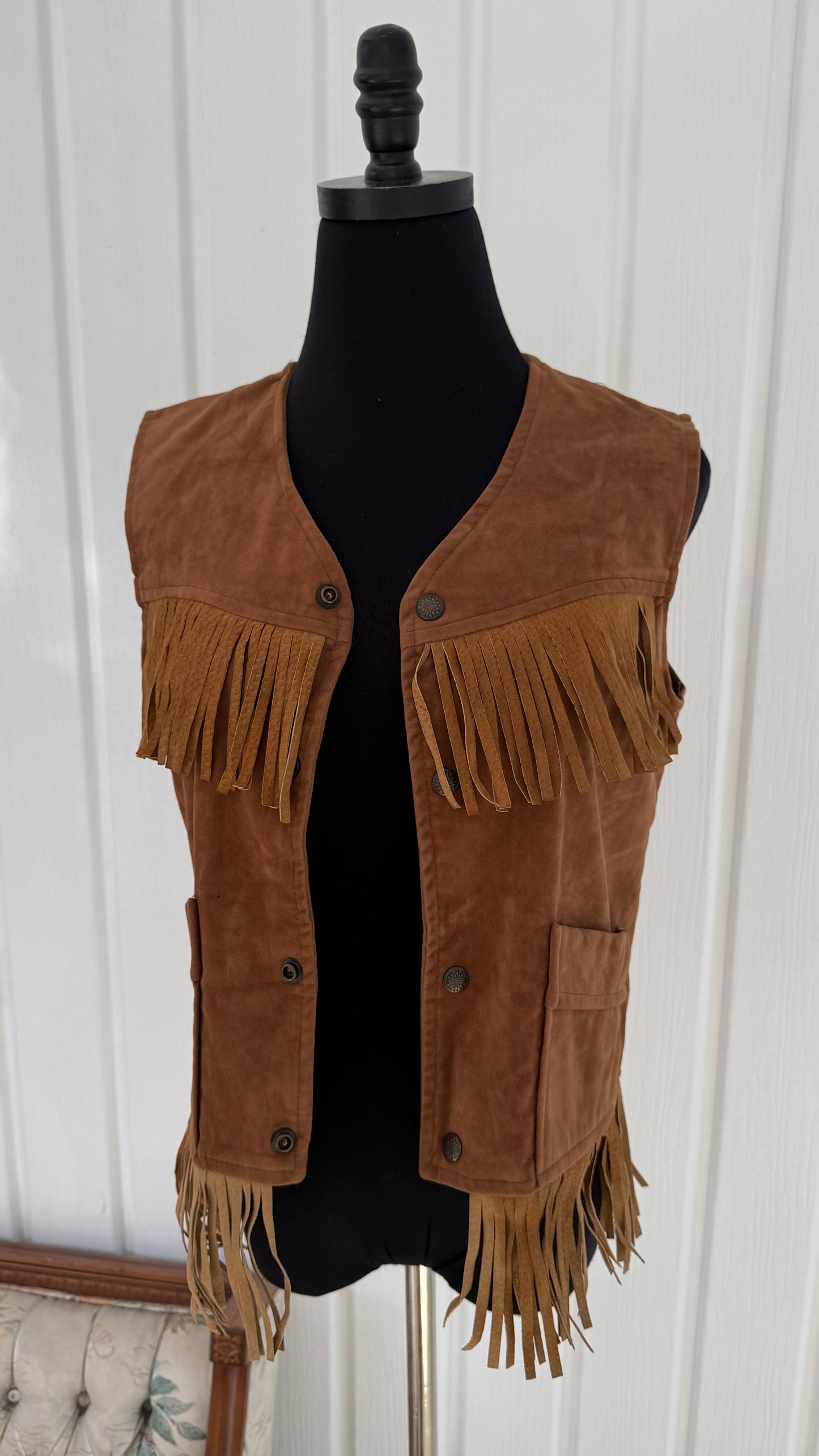 Veste sans manche a frange- small