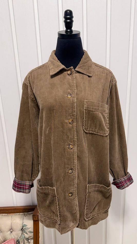 Veste en corduroy beige - medium