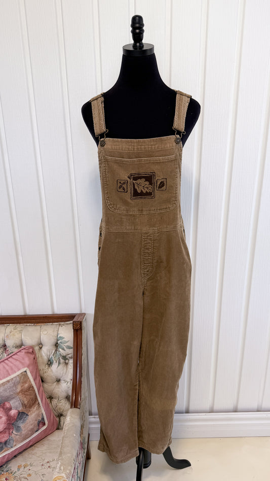 Salopette en corduroy beige - large