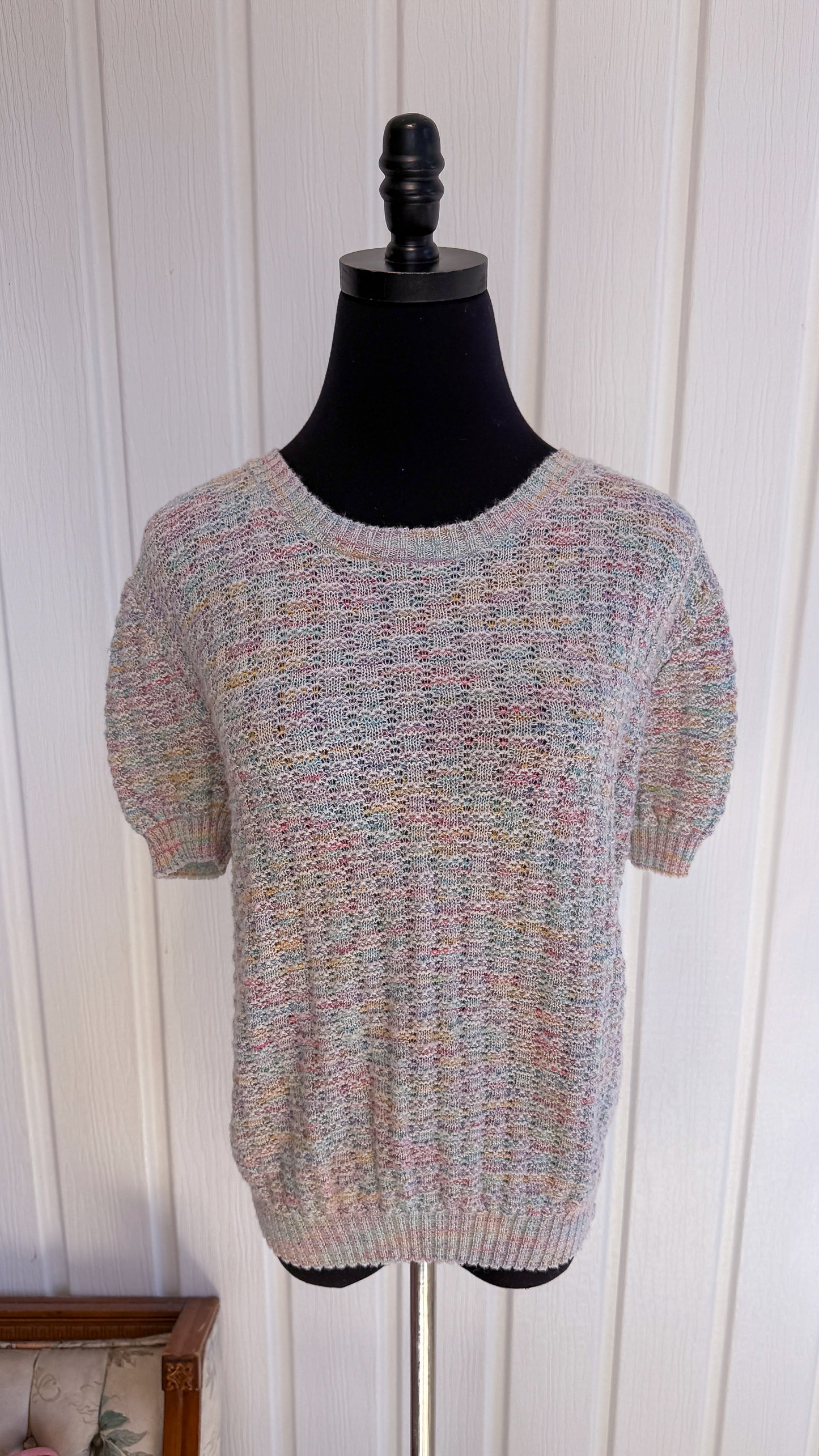 T-shirt en tricot moucheté pastel- small