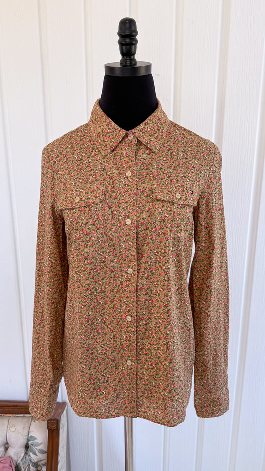 Chemisier beige fleuris rose Tommy Hilfiger- medium