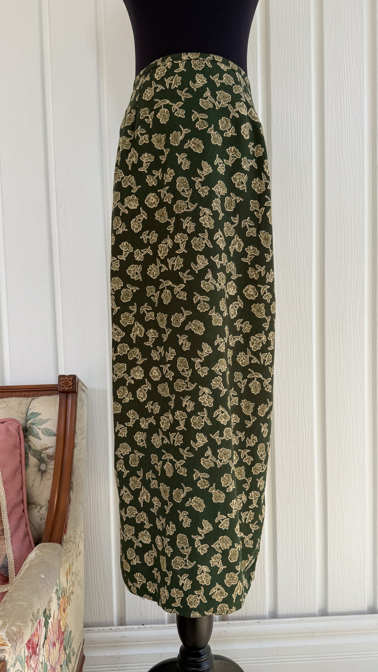 Jupe verte fleurie verte- medium