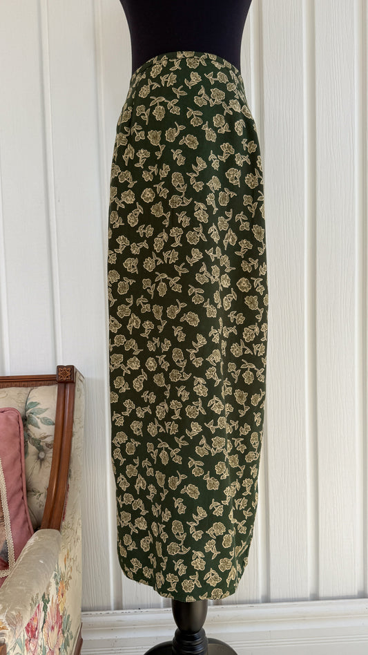 Jupe verte fleurie verte- medium
