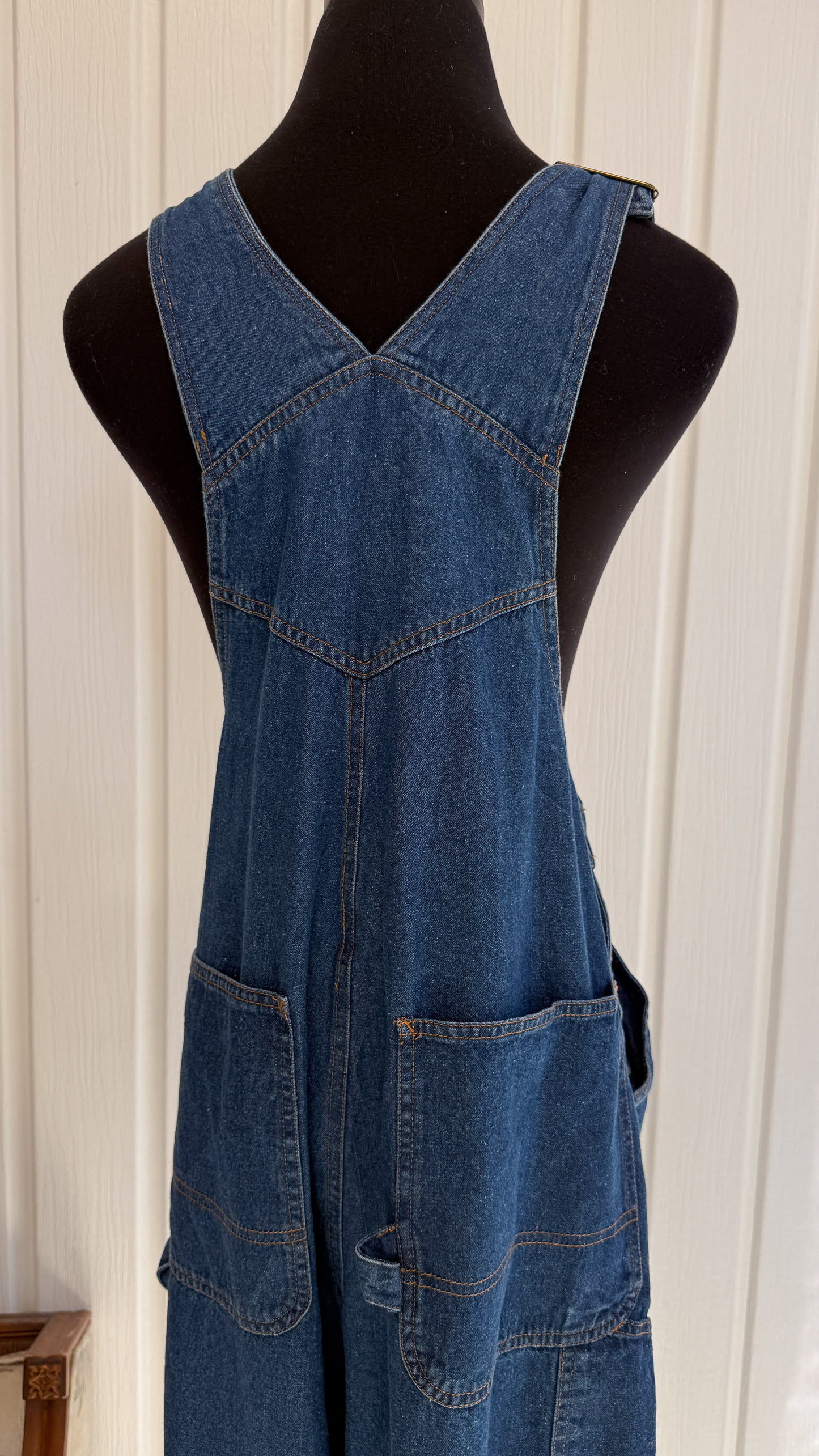 Salopette en jeans bleu foncée- large