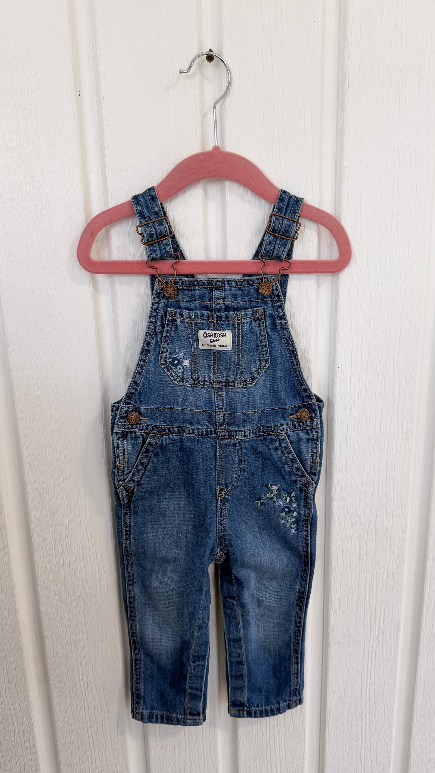 Enfants- salopette en jeans fleuris Oshkosh- 18mois