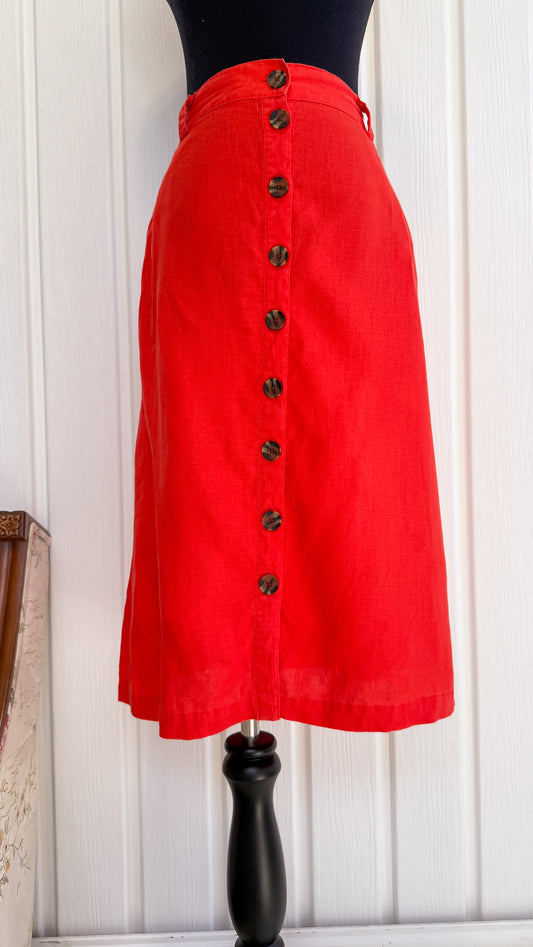 Jupe en lin rouge - large