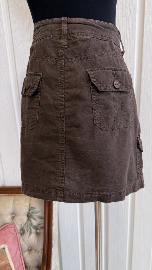 Jupe-short en lin brune- x-large