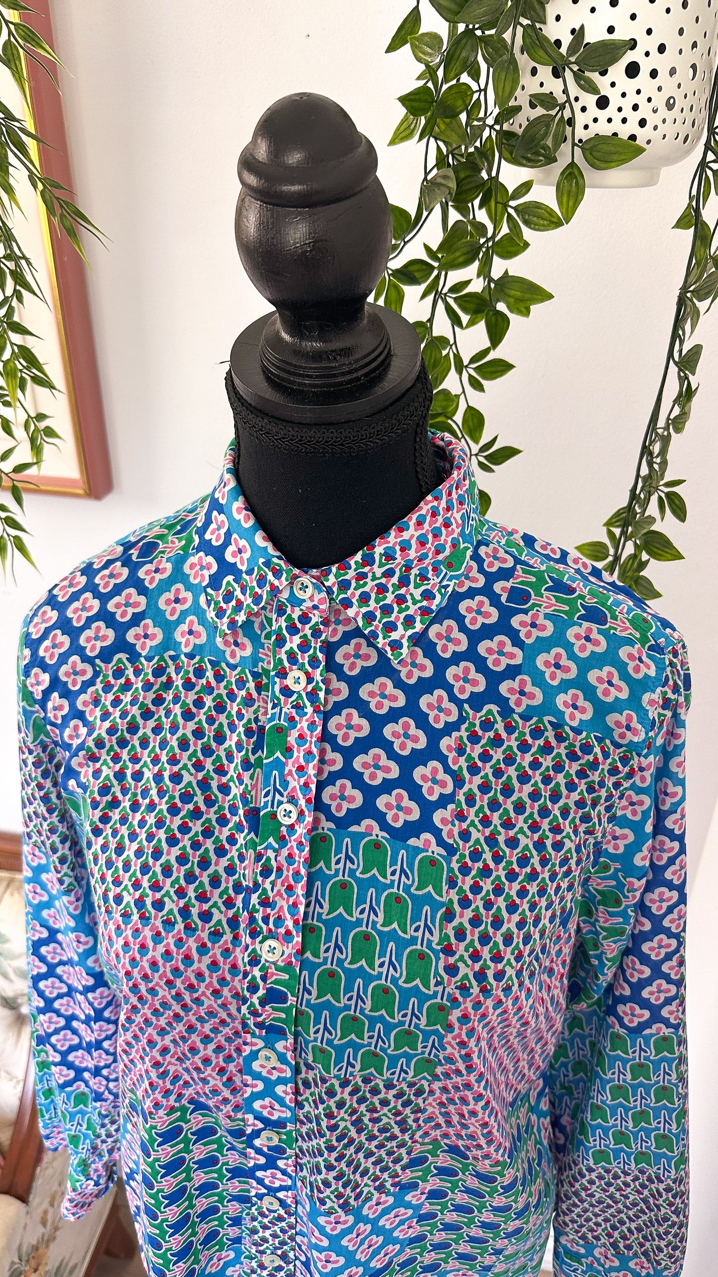 Chemisier motifs patchwork fleuris- small