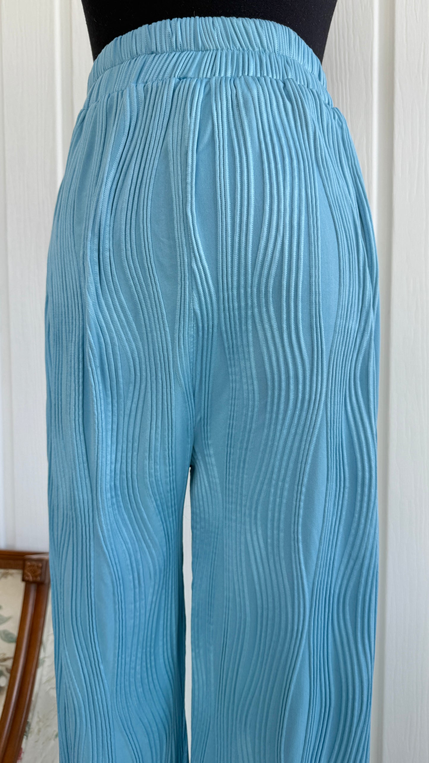 Pantalons bleu ondulés- small
