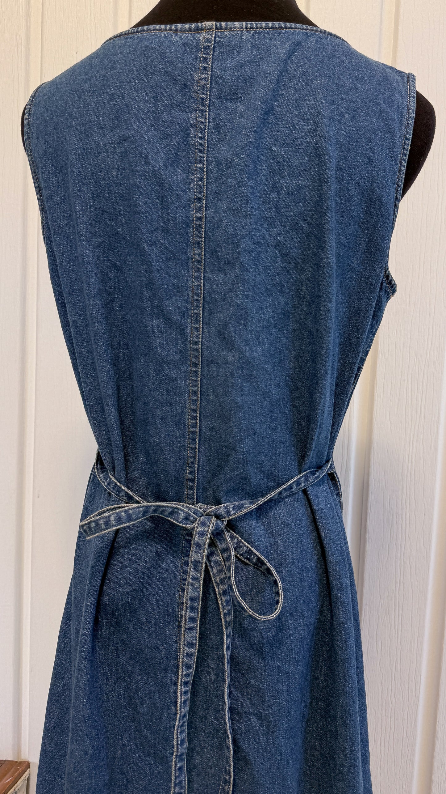 Robe chemisier en denim sans manche- medium