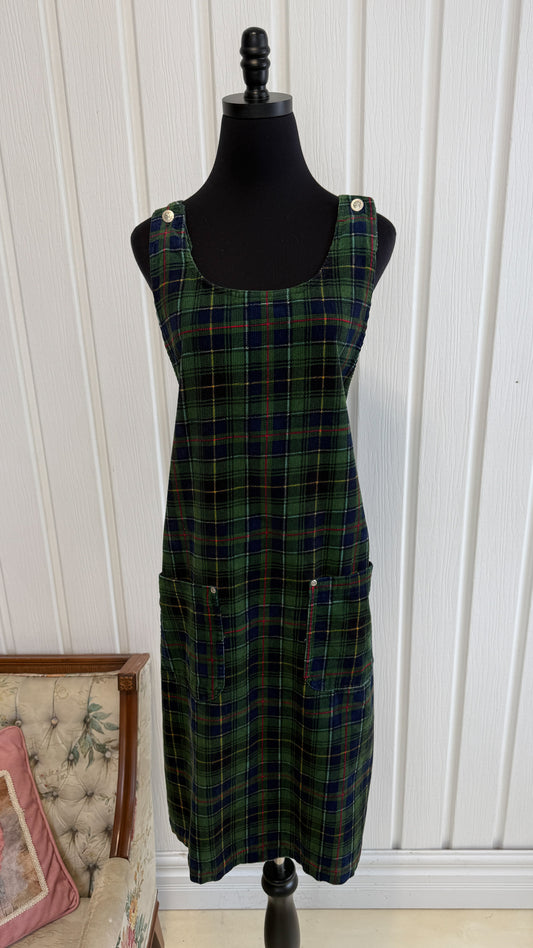 Robe trapeze en corduroy carreauté-large