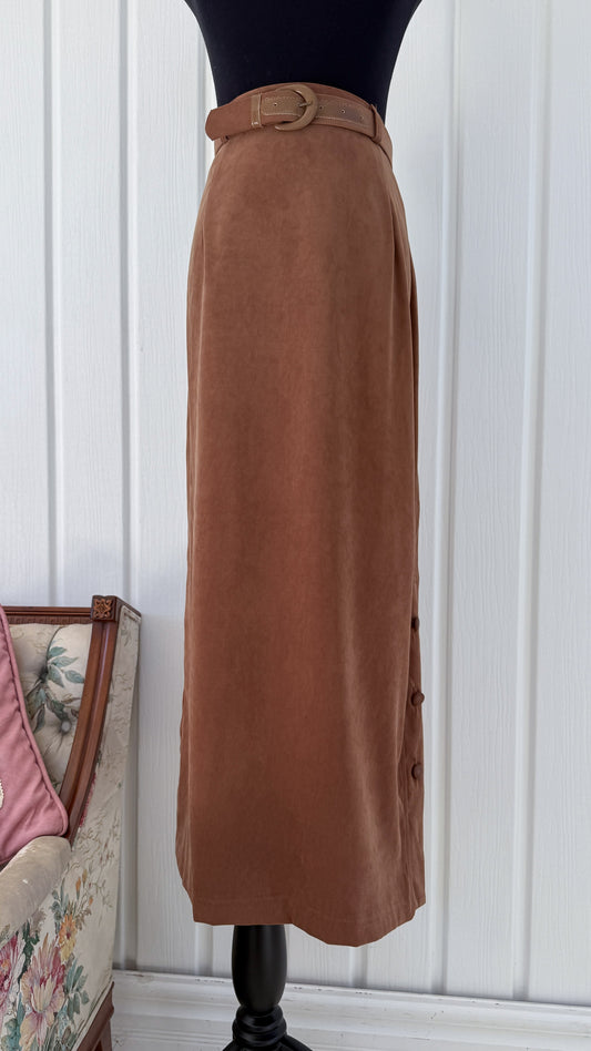 Jupe en faux suède brun- medium