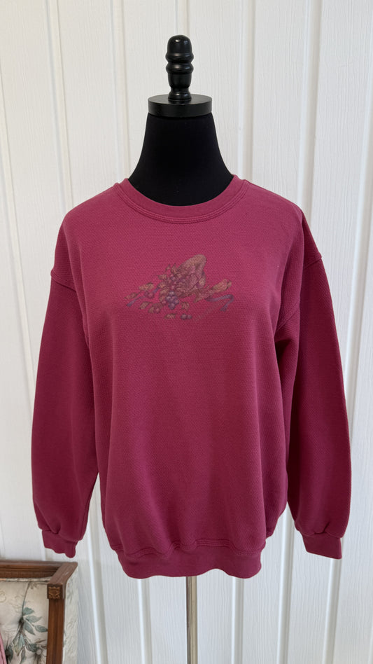 Chandail crewneck rose chapeau- large