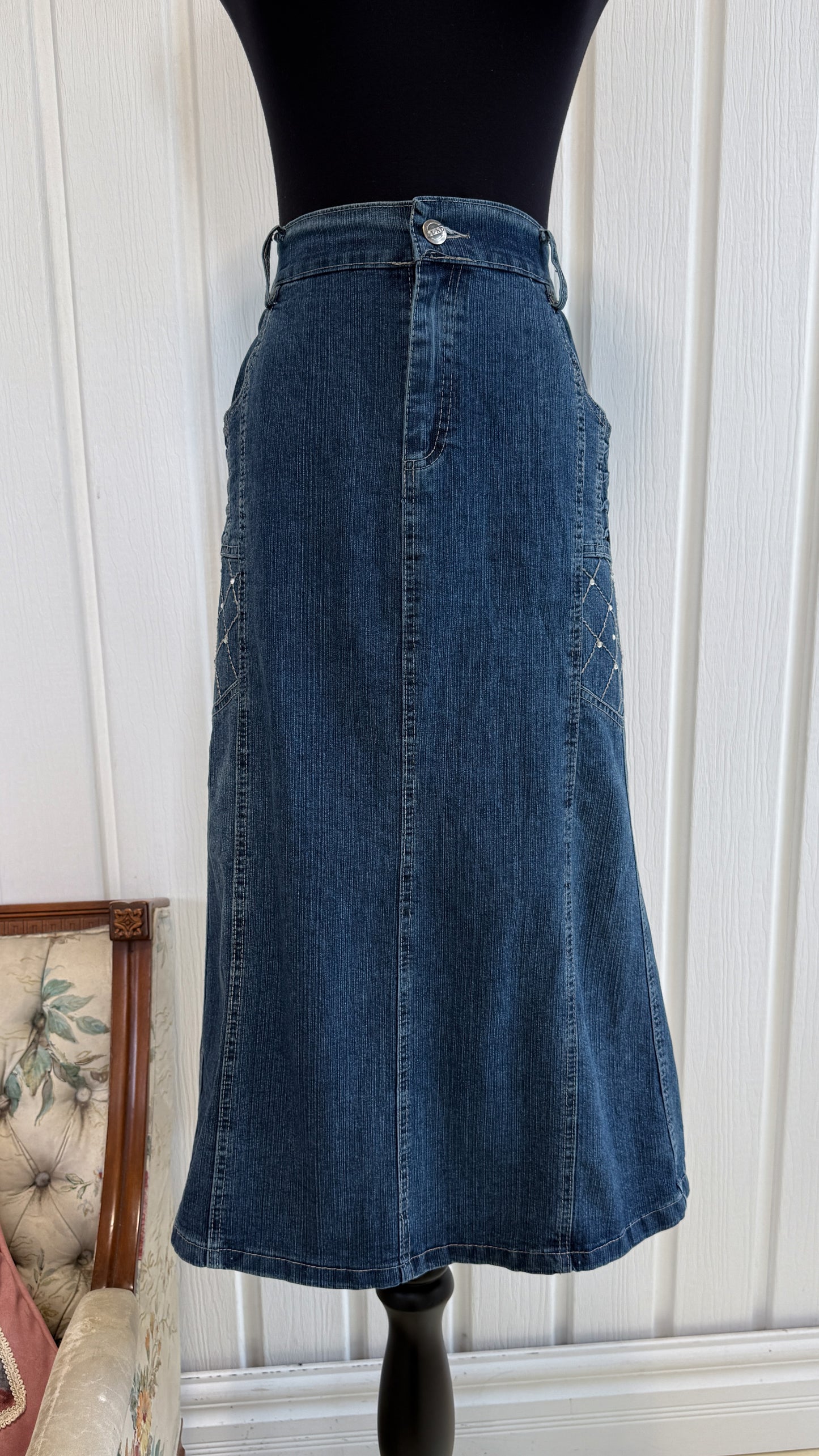 Jupe en jeans diamants- large