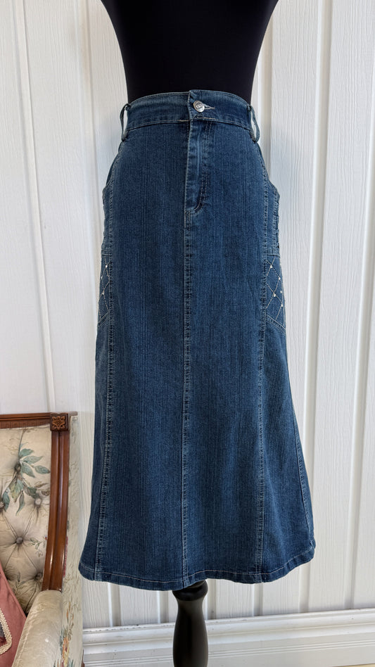 Jupe en jeans diamants- large