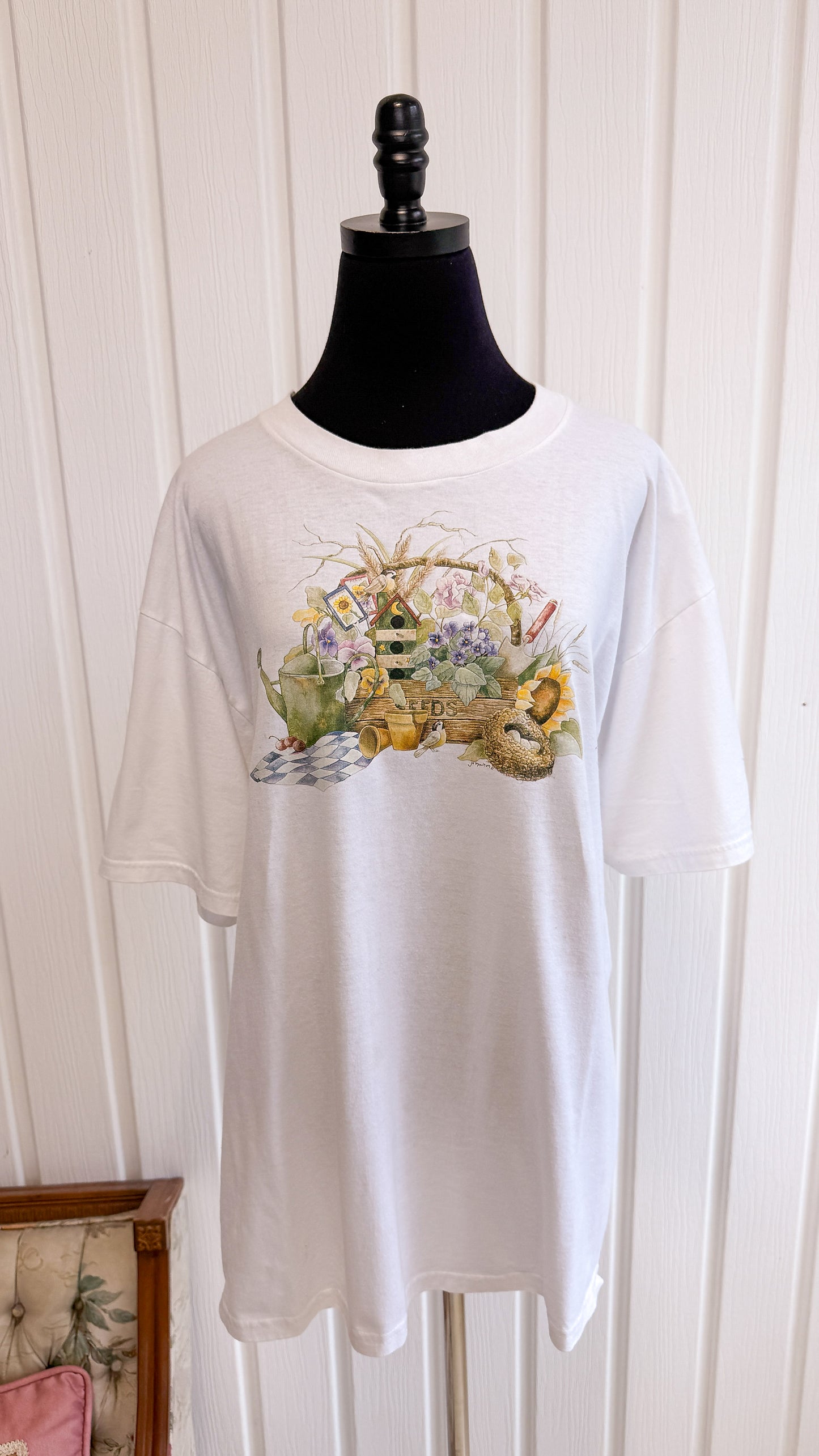 T-shirt blanc jardin- x-large