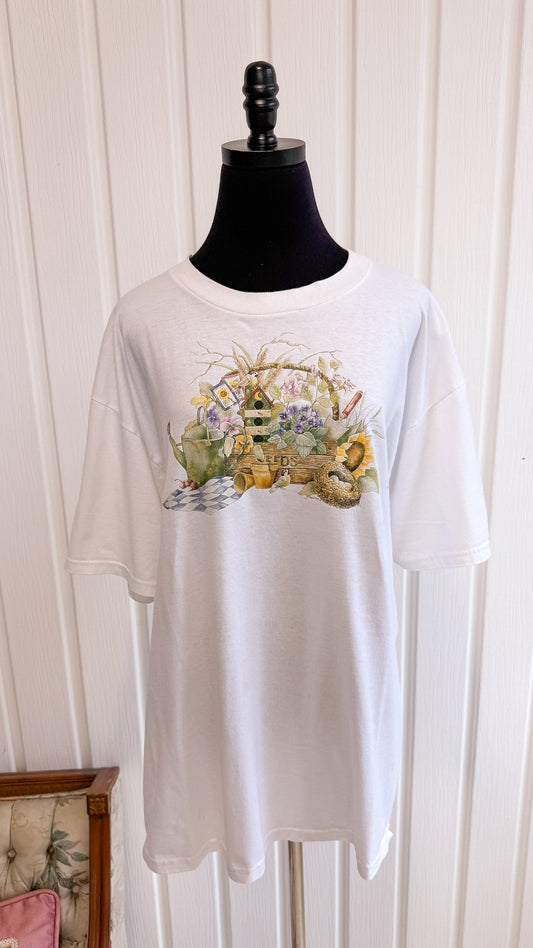 T-shirt blanc jardin- x-large