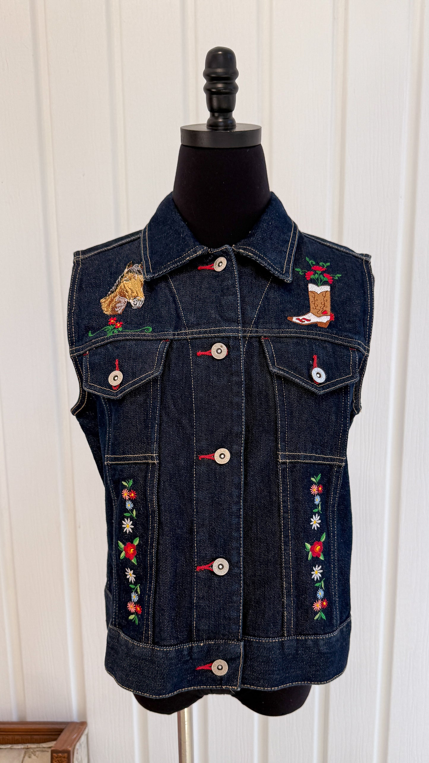 Veste en jeans broderies Western- small