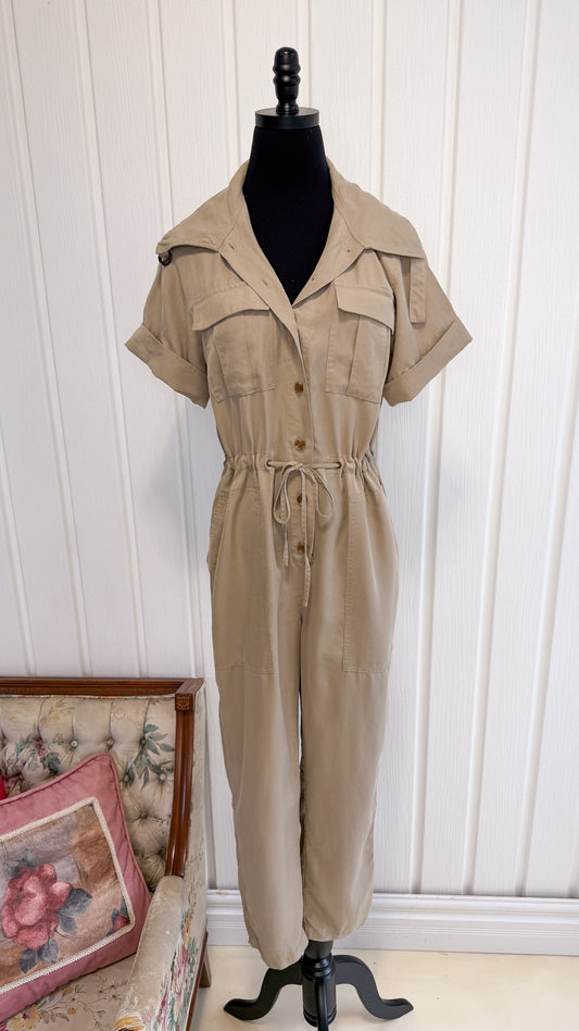 Jumpsuit beige long- small
