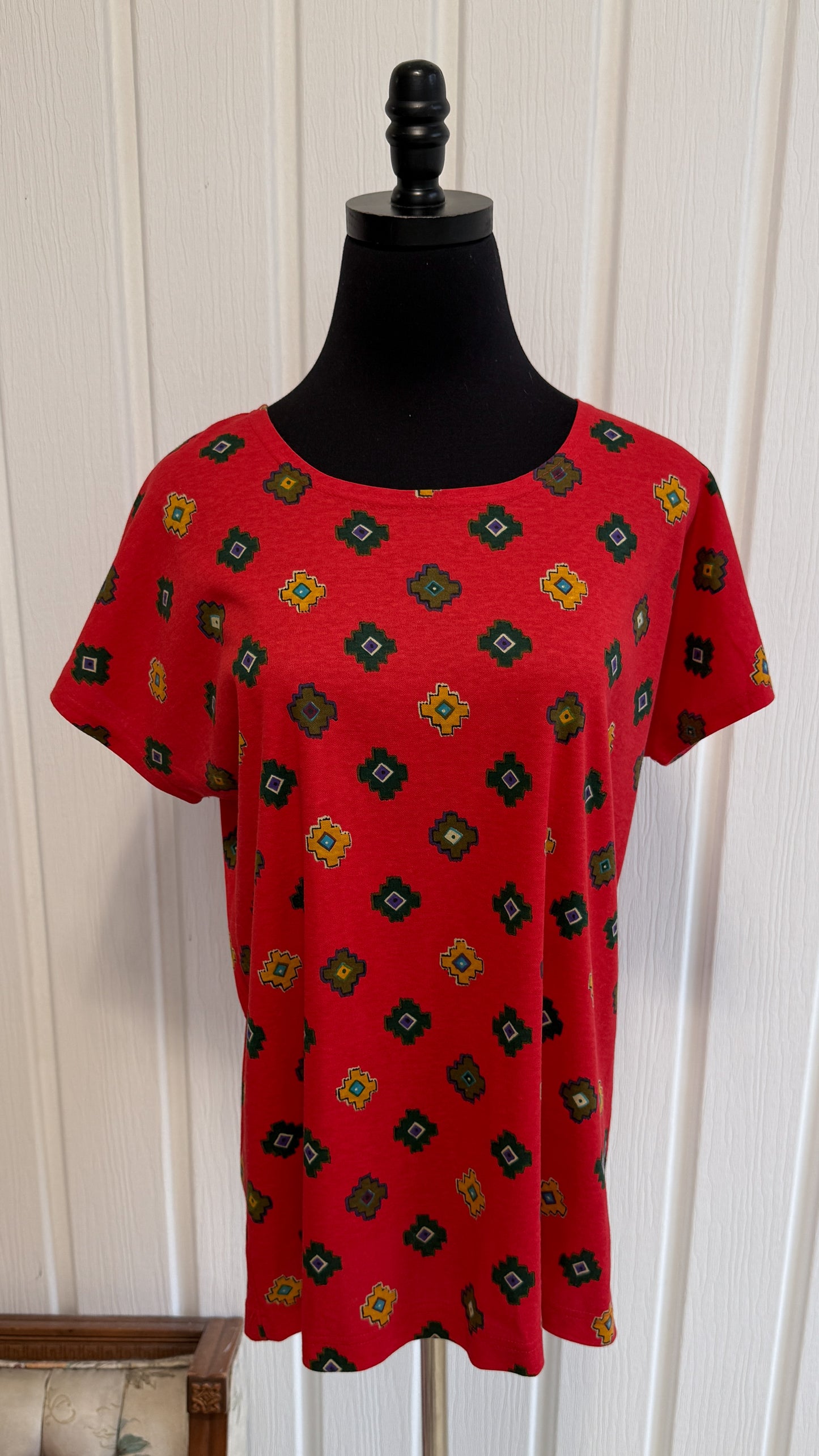 T-shirt rouge losanges- large