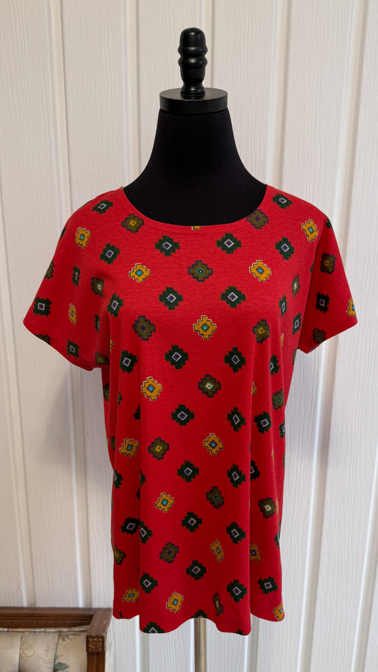 T-shirt rouge losanges- large