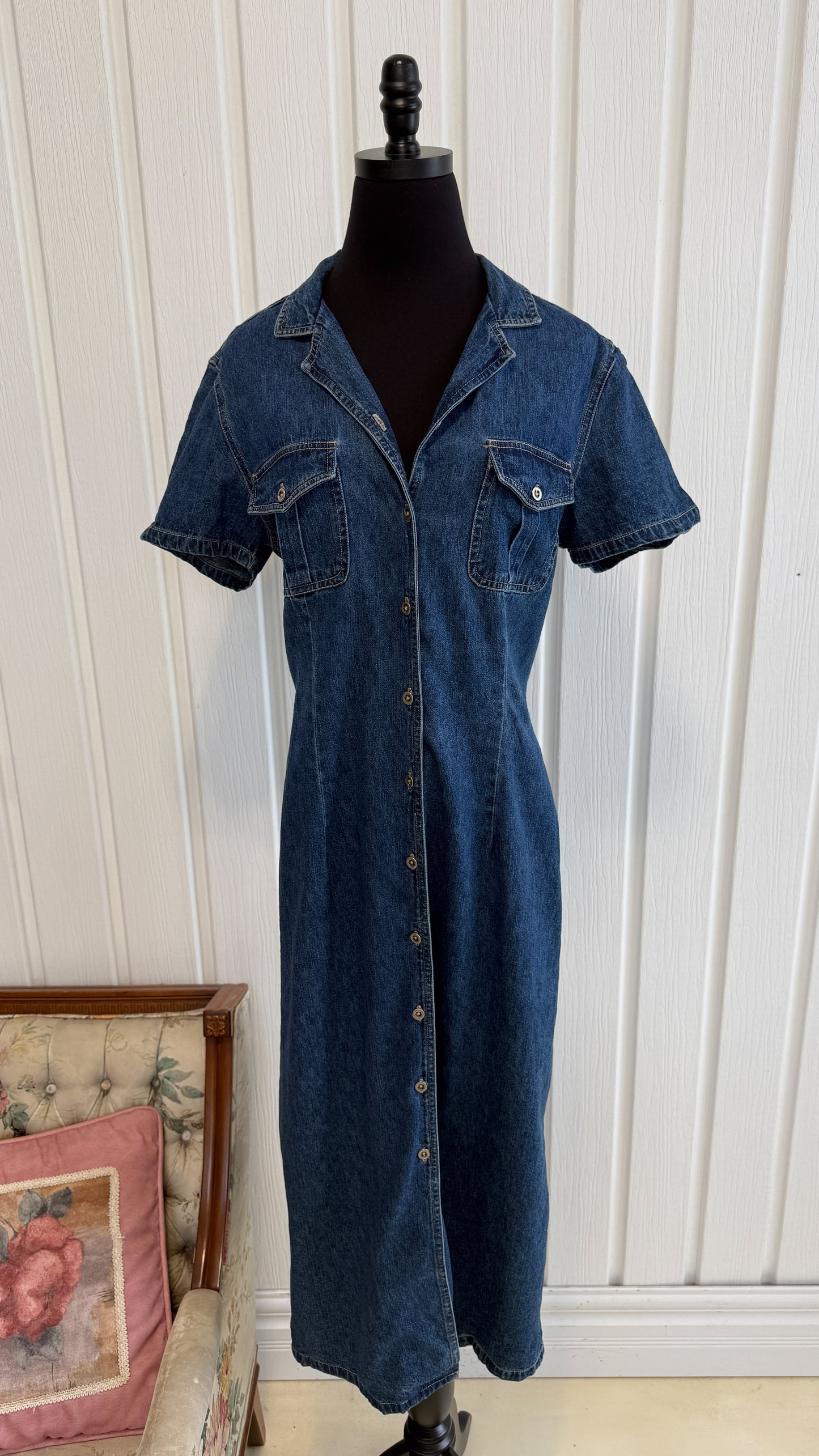 Robe chemisier en jeans- large