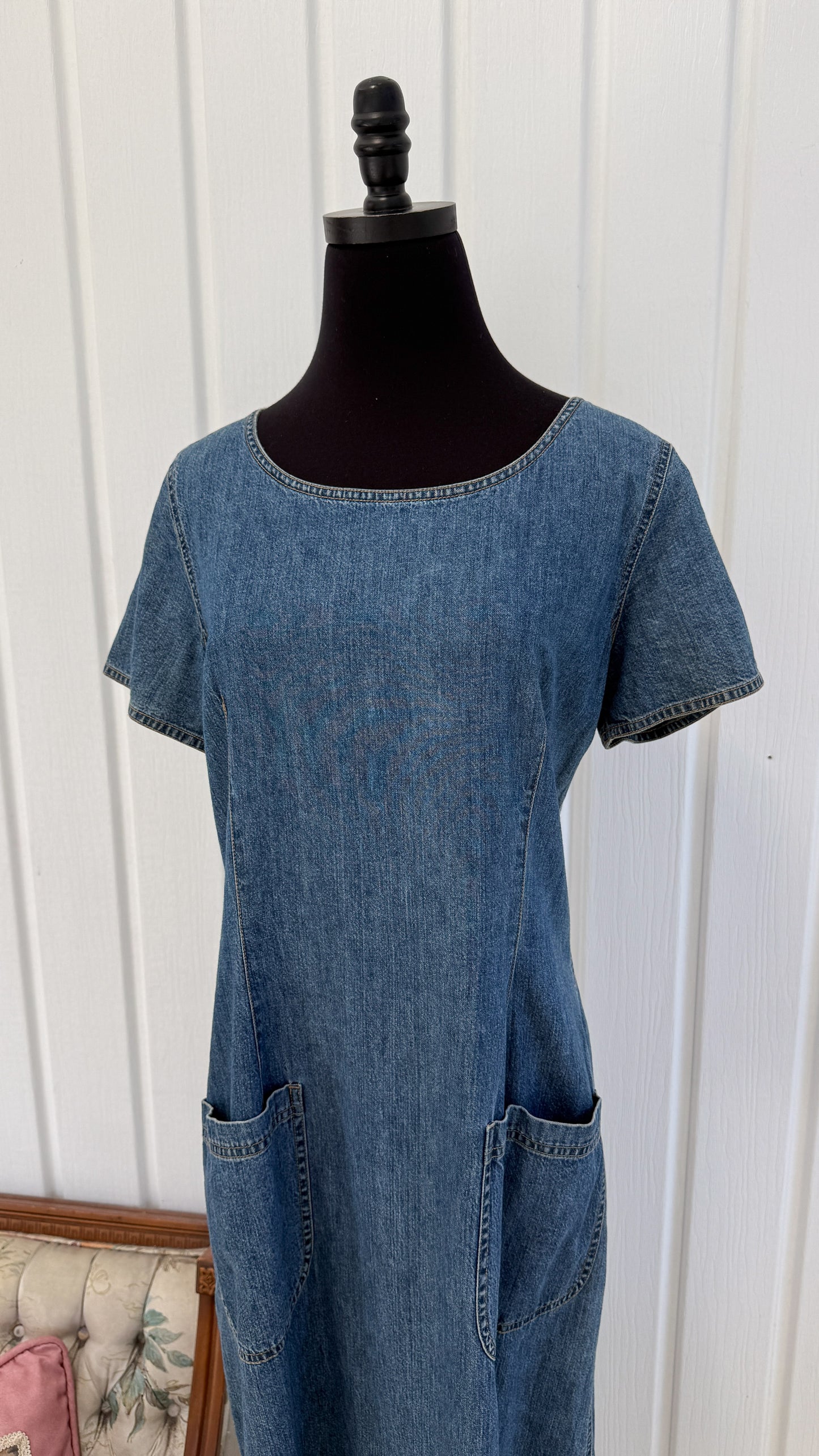 Robe en jeans manches courtes- large