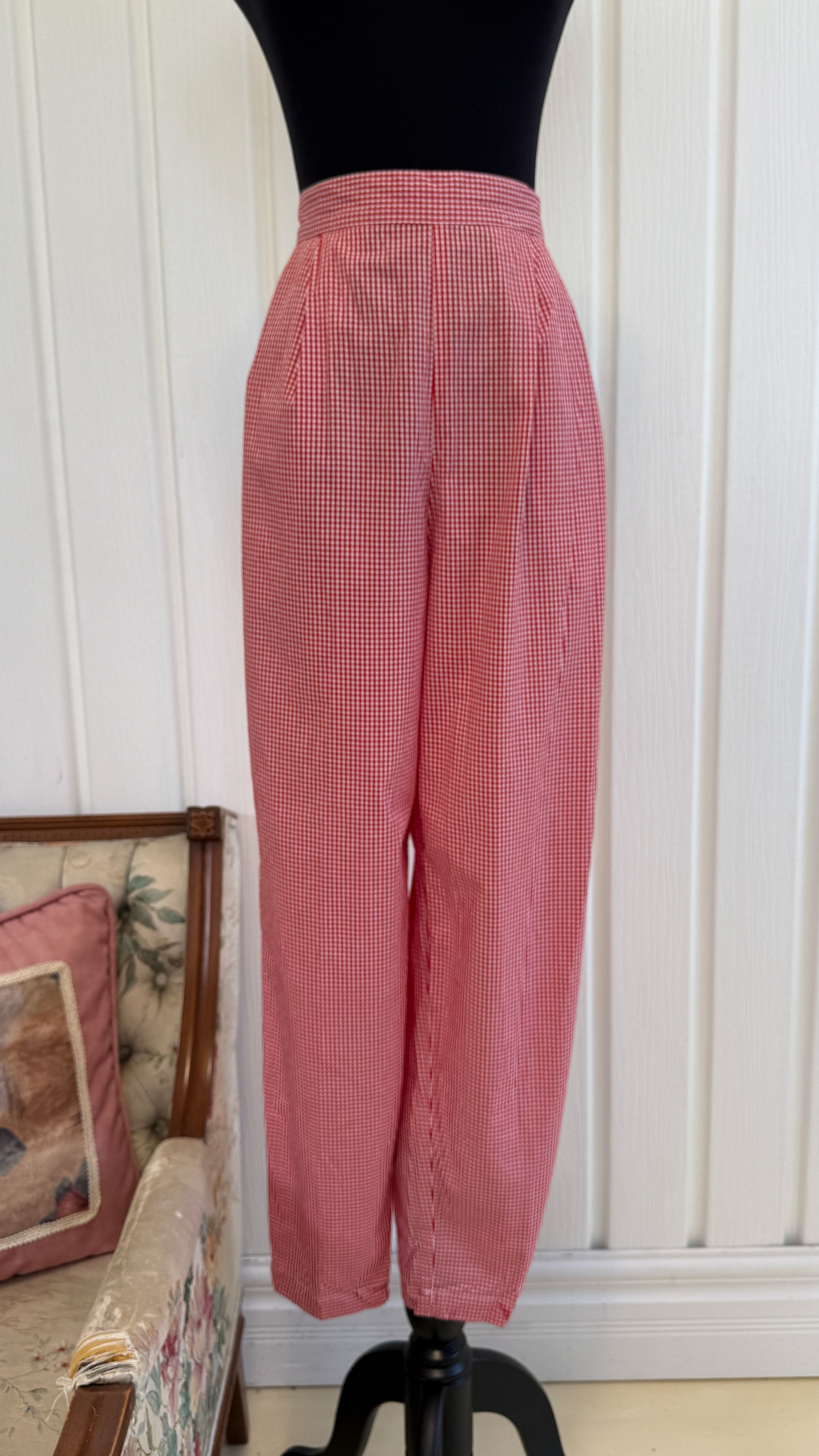 Pantalons/trouser vichy rouge Gap- small