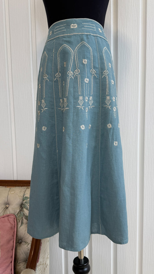 Jupe en lin bleu- medium
