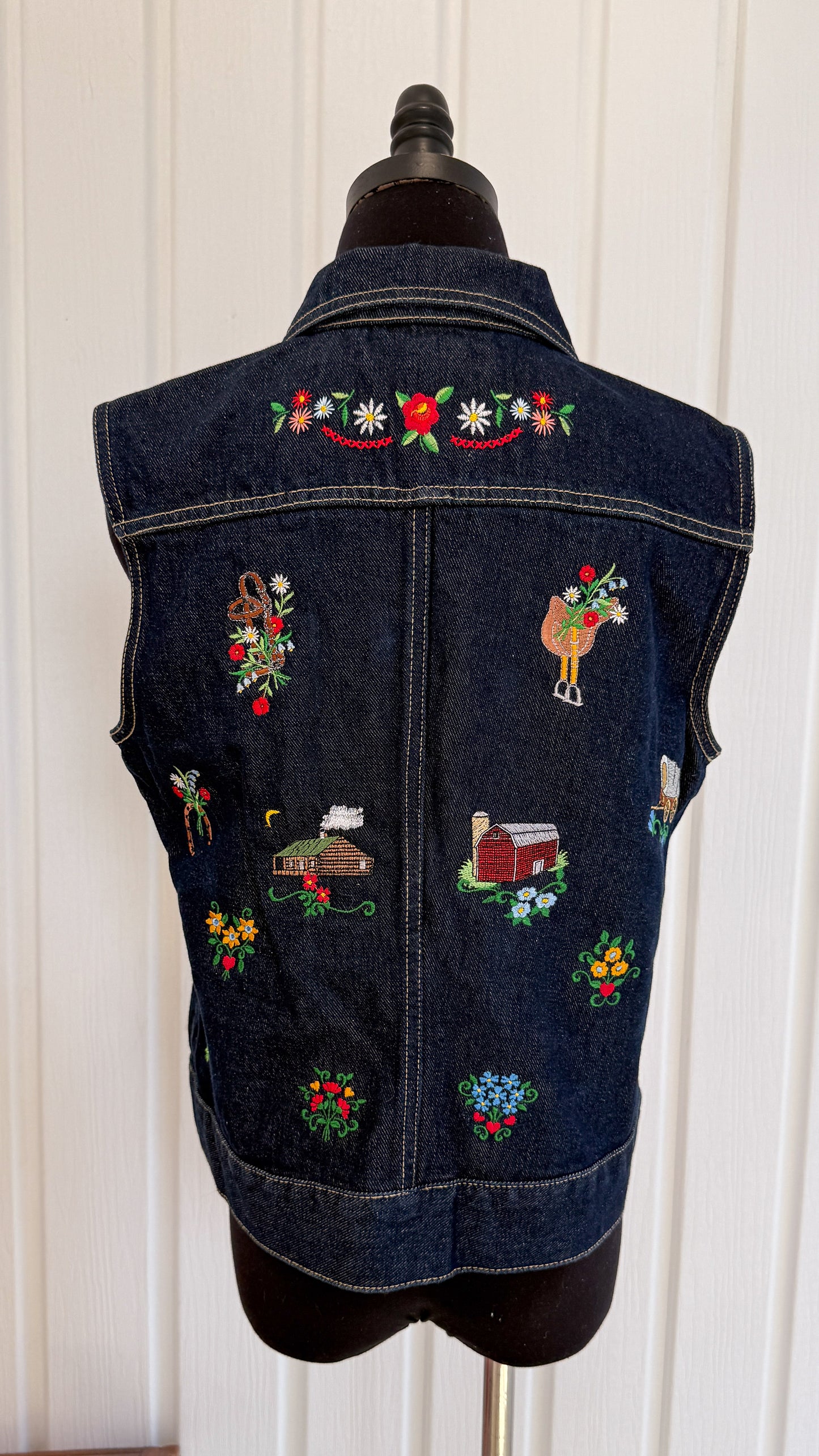 Veste en jeans broderies Western- small